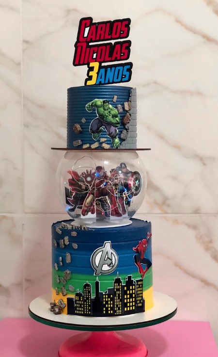 bolo de aniversário em formato aquário