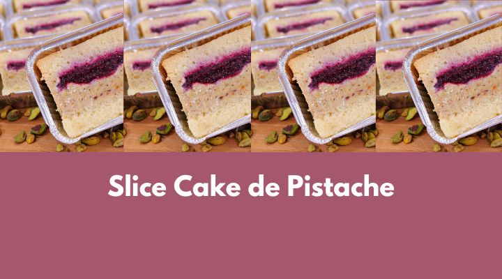 Slice Cake de Pistache com Frutas Vermelhas Para Vender