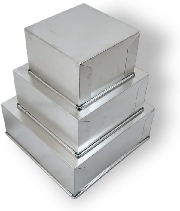 Kit de formas quadradas altas de alumínio (15, 20 e 25 cm)