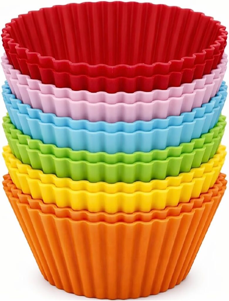 Kit 12 Formas de Silicone para Cupcake – Cores Variadas