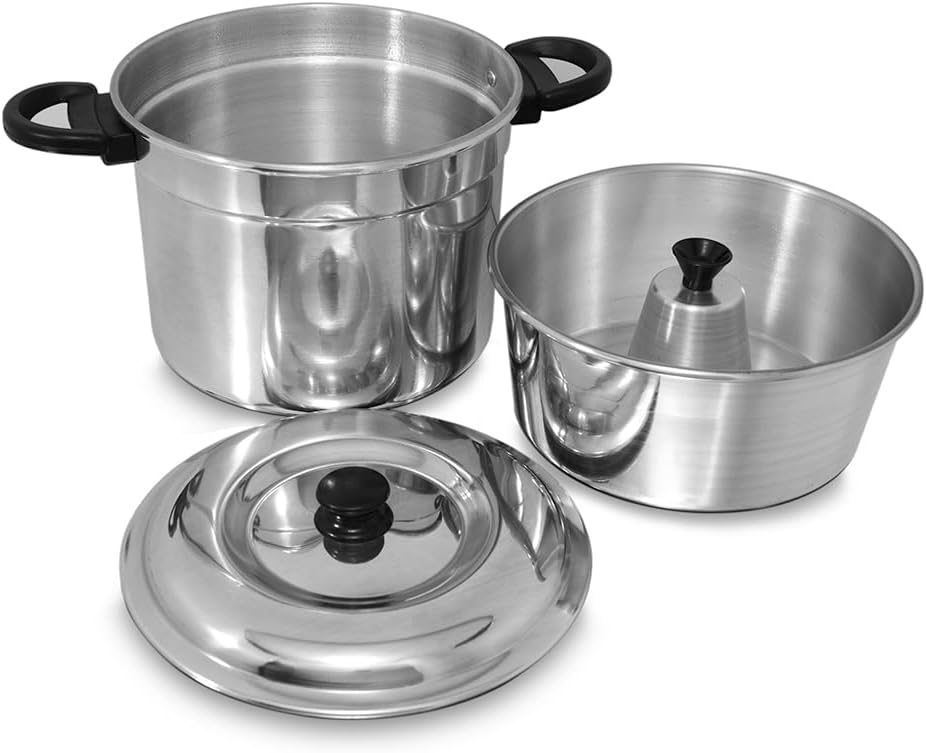 Panela Multiuso Alta 2 em 1 Forma Pudim Banho Maria Alumínio